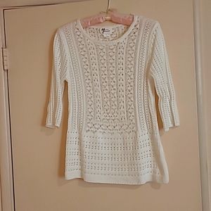 ❤️LAST CHANCE:Andrea Jovine loose knit white tunic sweater